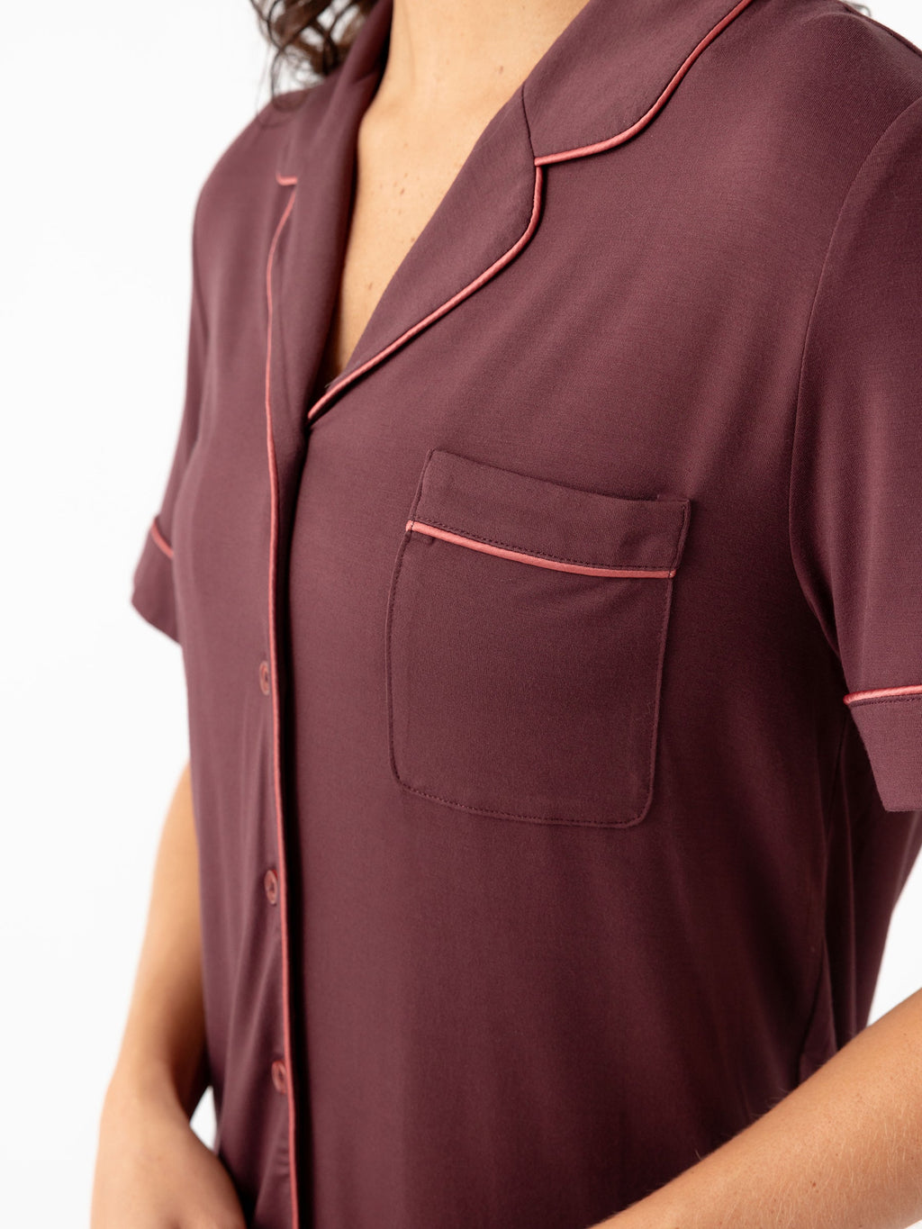 Women's Bamboo Stretch-Knit Short Sleeve Pajama Top