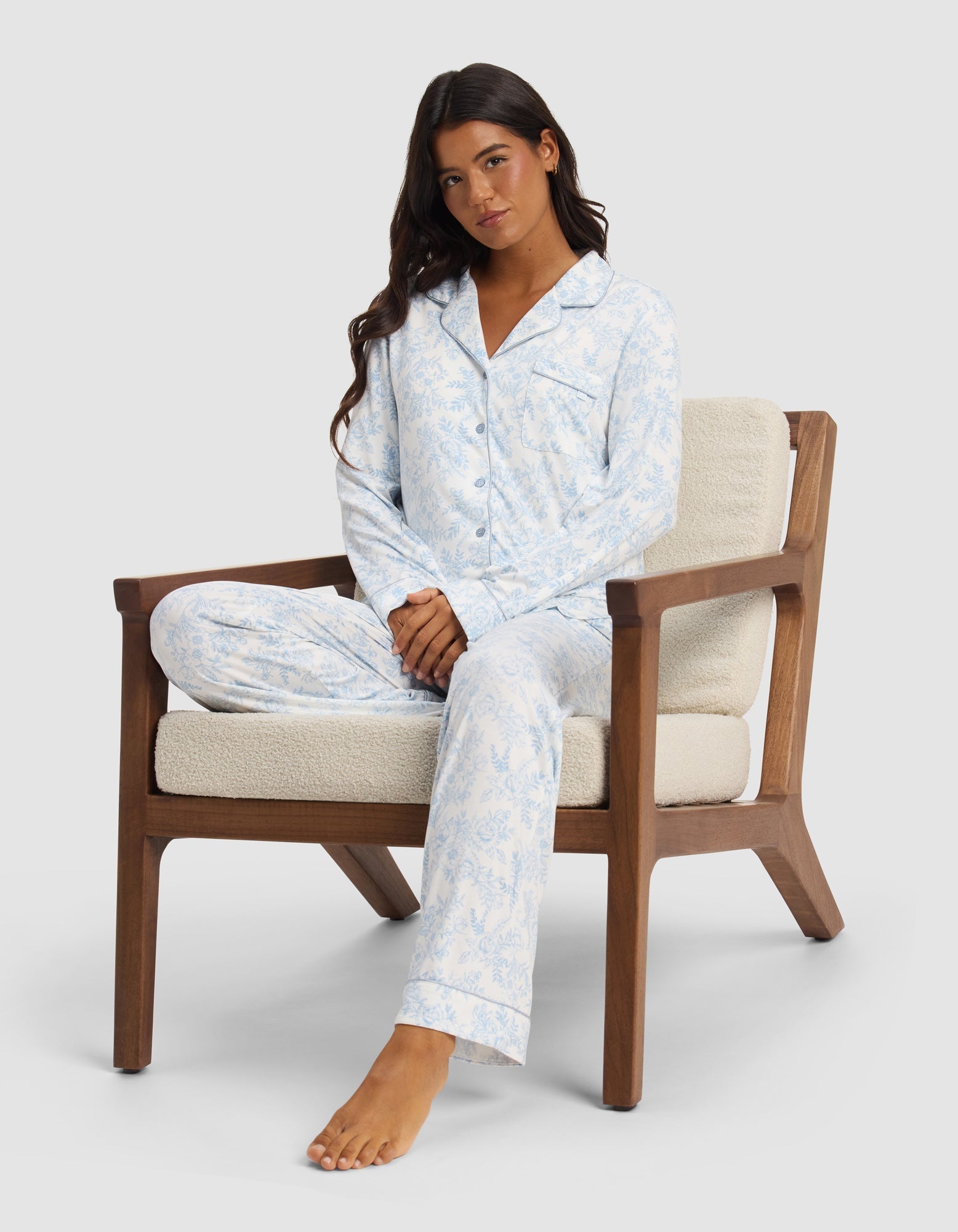 Women's Bamboo Stretch-Knit Long Sleeve Pajama Top