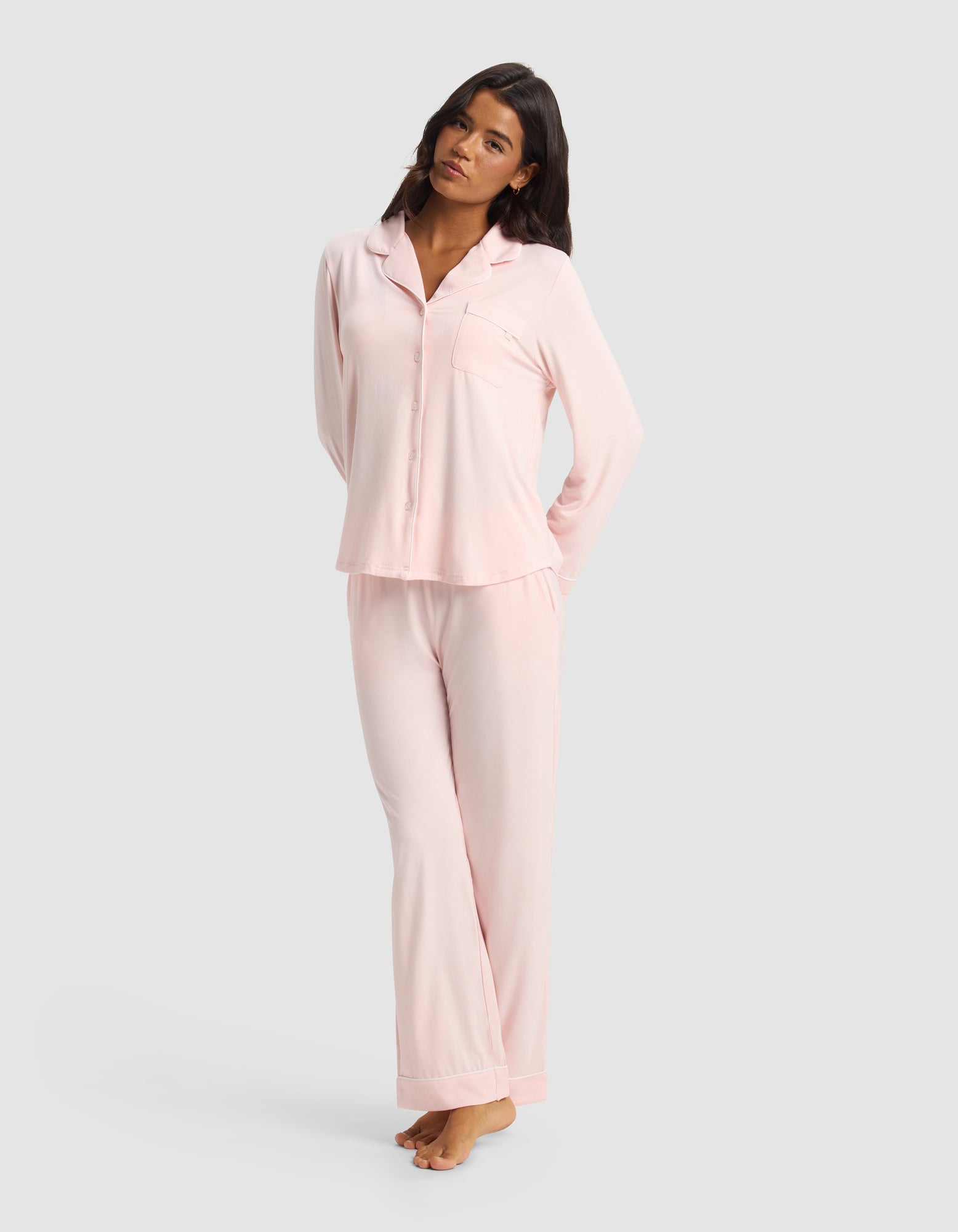 Women's Bamboo Stretch-Knit Long Sleeve Pajama Set