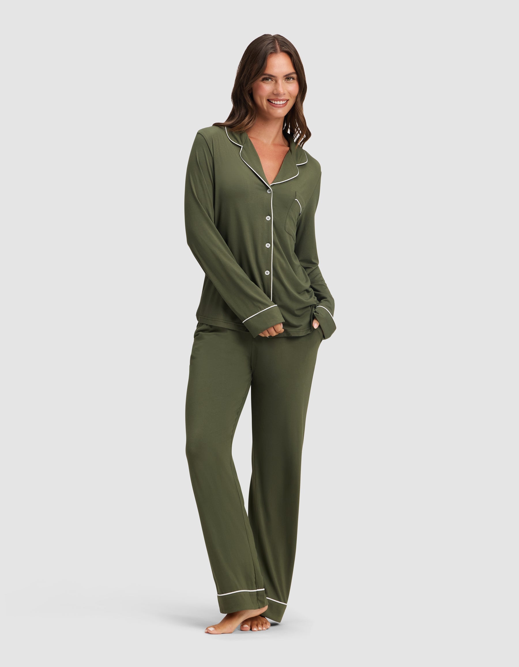 Women's Bamboo Stretch-Knit Long Sleeve Pajama Top