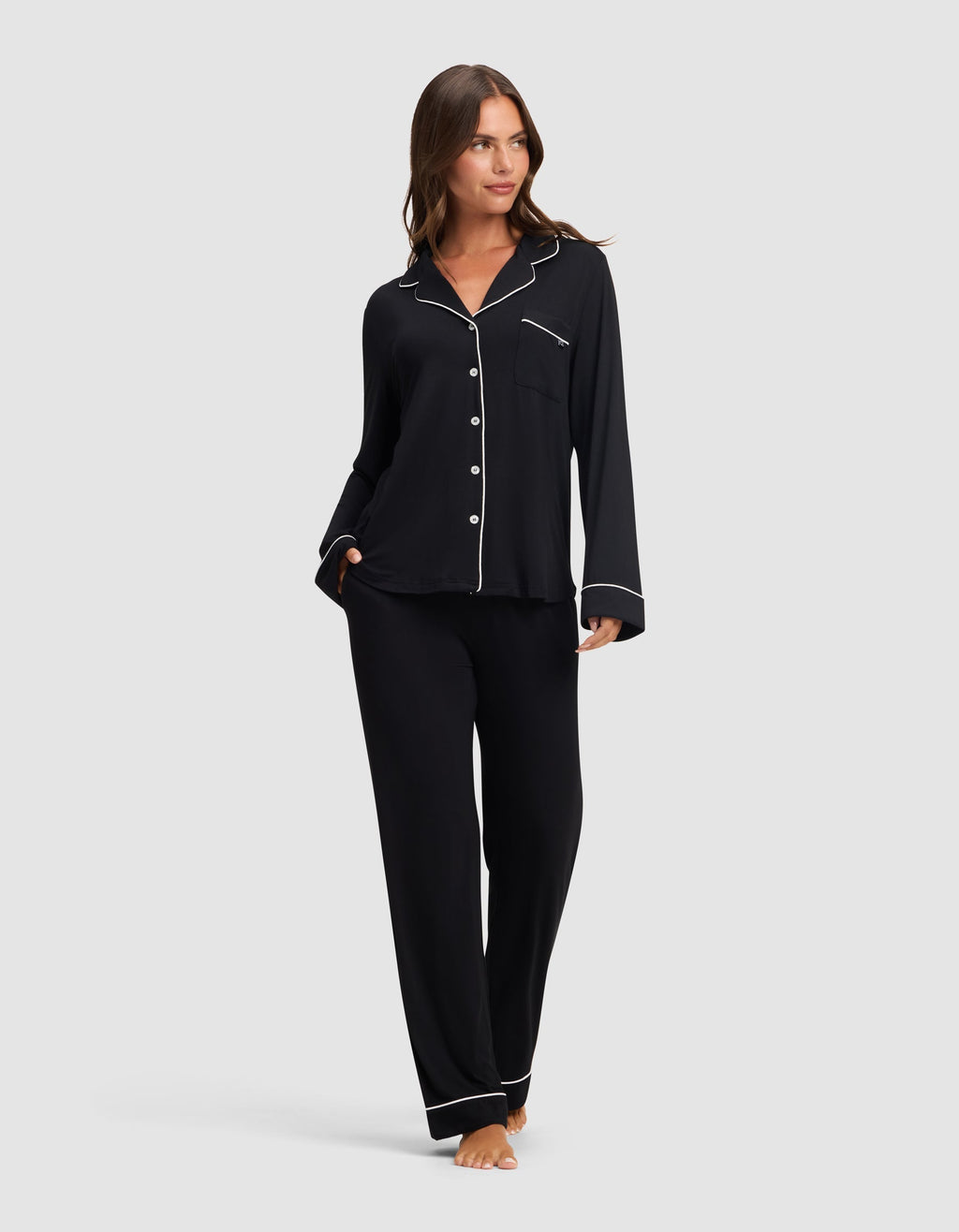 Women's Bamboo Stretch-Knit Long Sleeve Pajama Top TALL