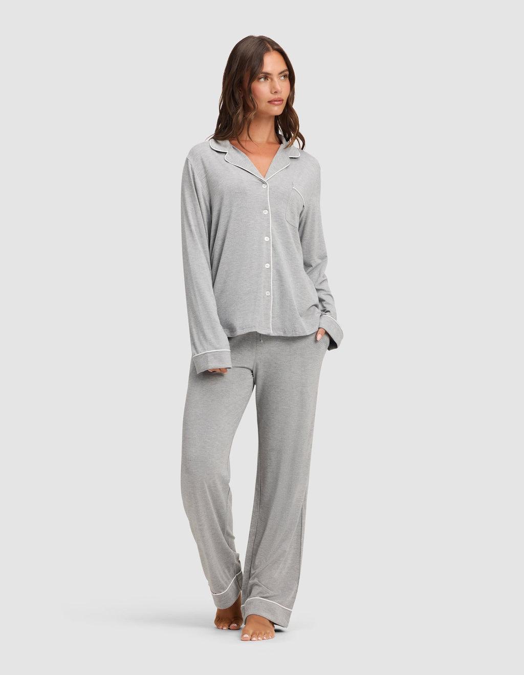 Women's Bamboo Stretch-Knit Long Sleeve Pajama Top TALL