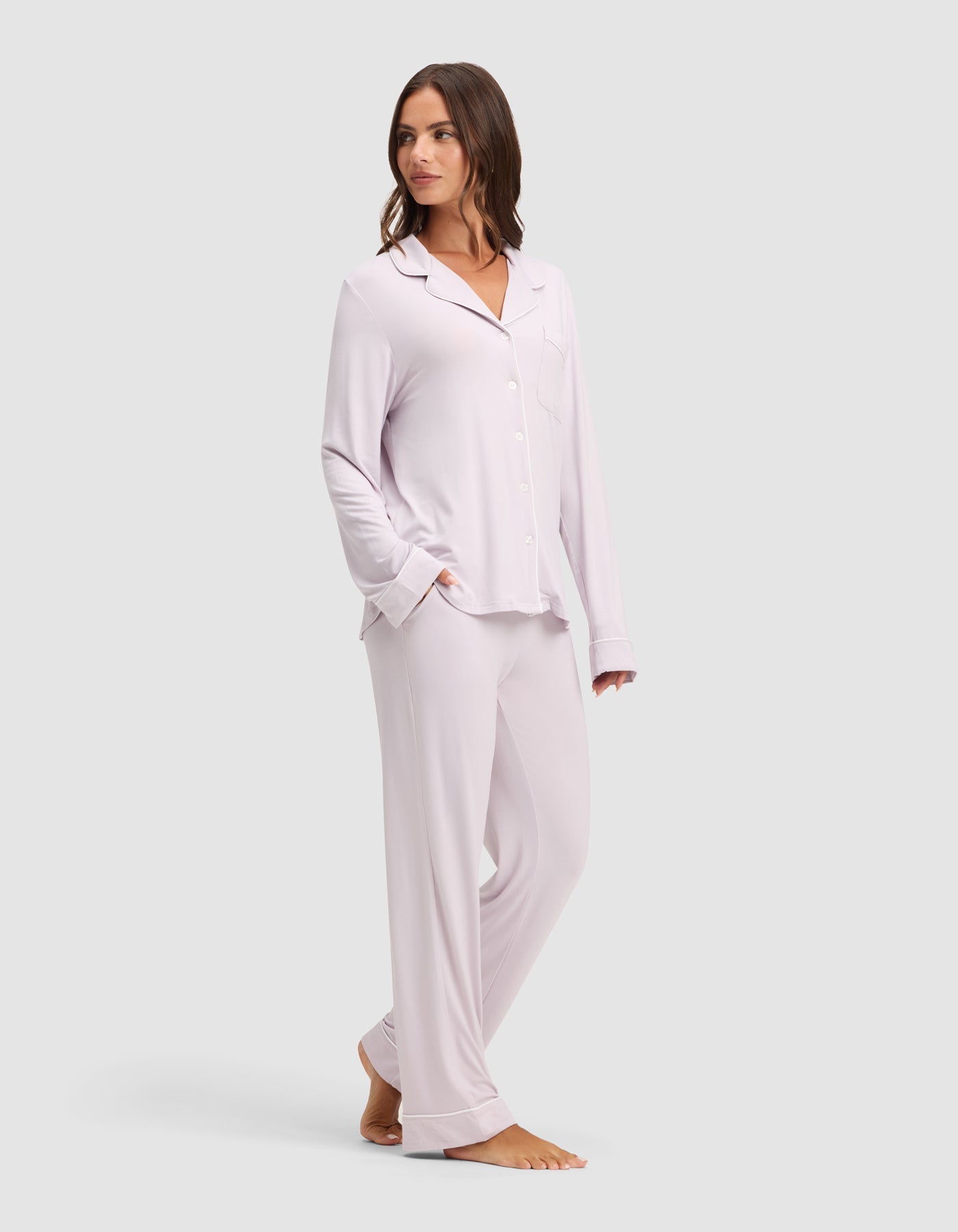 Women's Bamboo Stretch-Knit Long Sleeve Pajama Set
