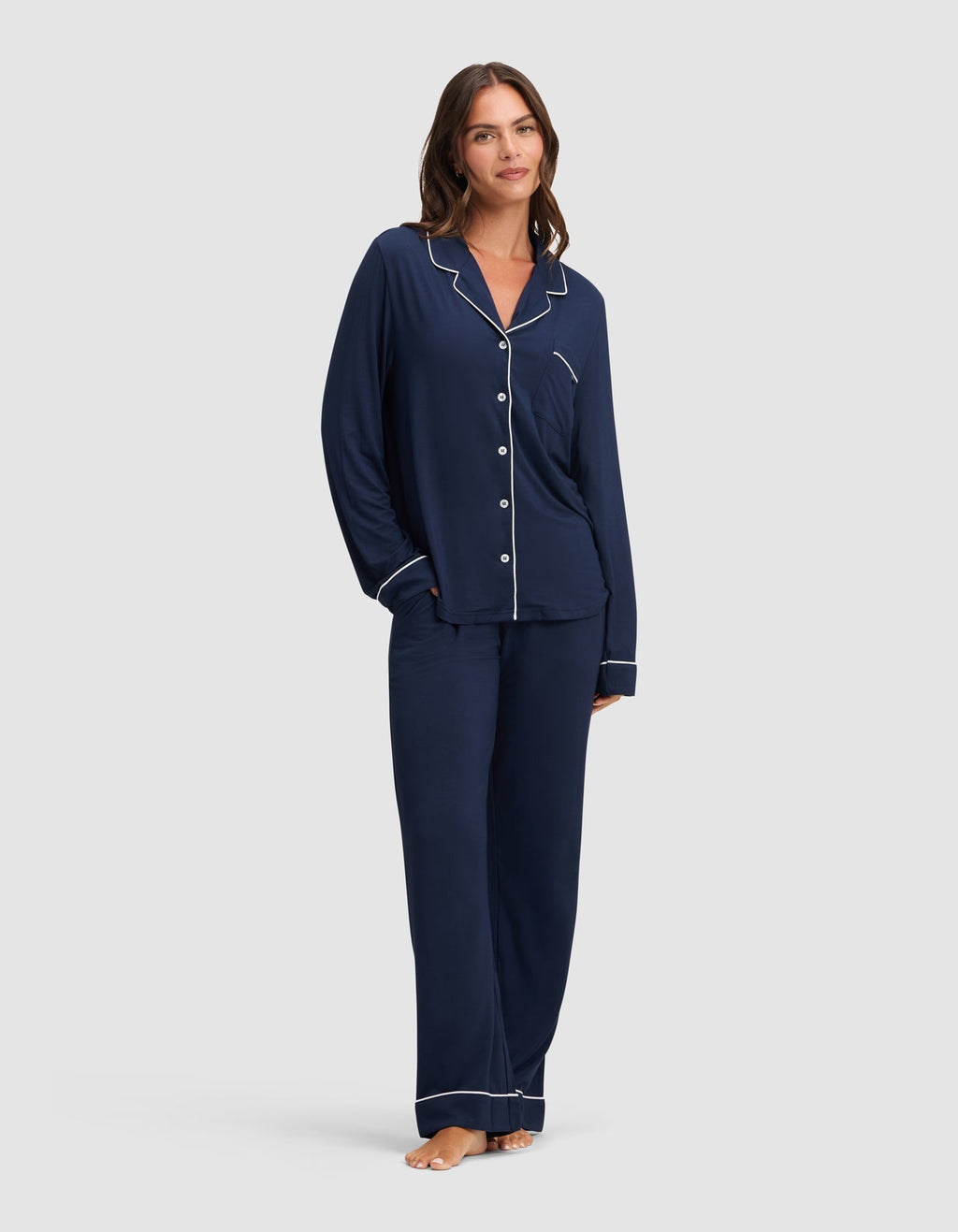 Women's Bamboo Stretch-Knit Long Sleeve Pajama Top