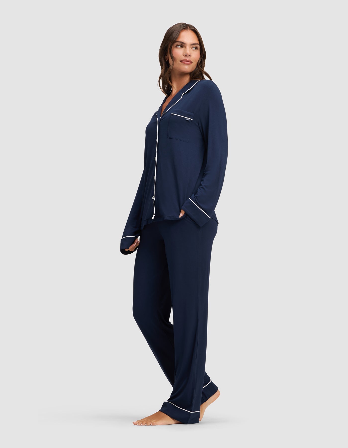 Women's Bamboo Stretch-Knit Long Sleeve Pajama Set TALL