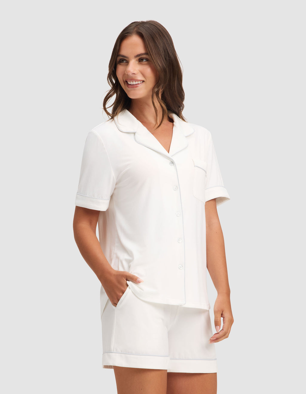 Women's Bamboo Stretch-Knit Short Sleeve Pajama Set