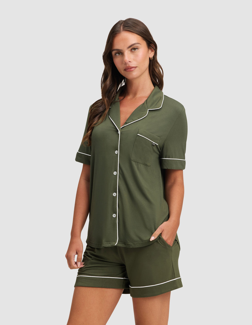 Women's Bamboo Stretch-Knit Short Sleeve Pajama Set