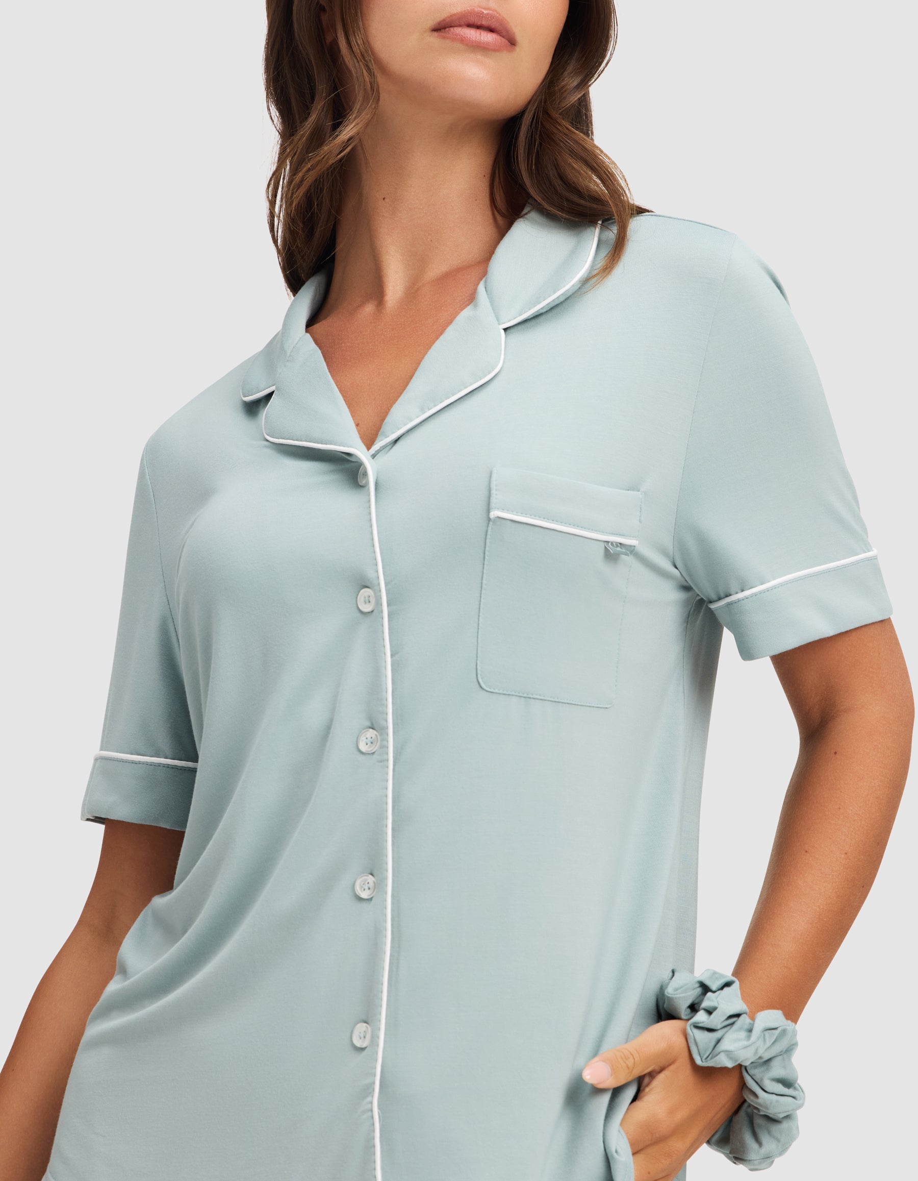 Women's Bamboo Stretch-Knit Short Sleeve Pajama Top