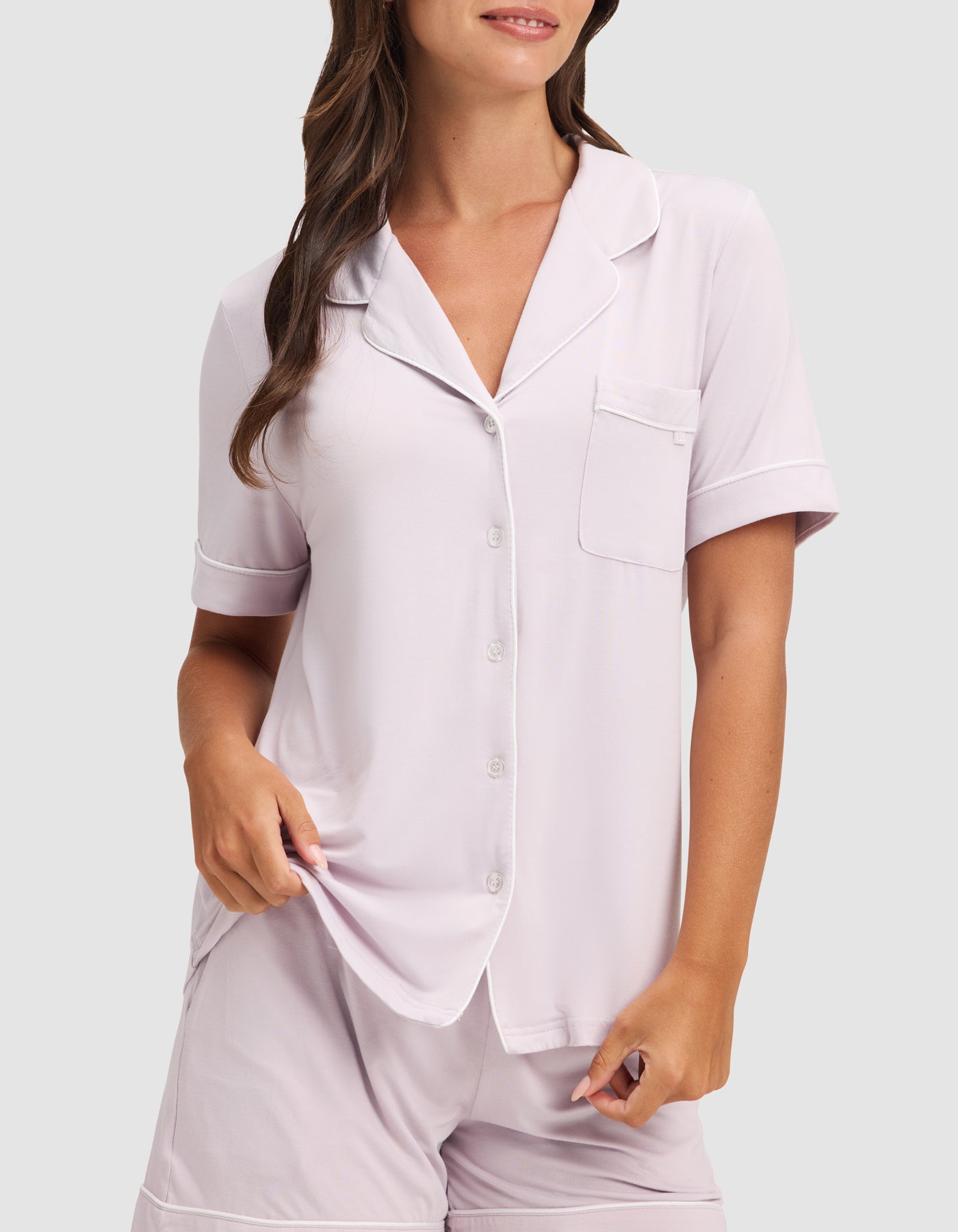 Women's Bamboo Stretch-Knit Short Sleeve Pajama Top